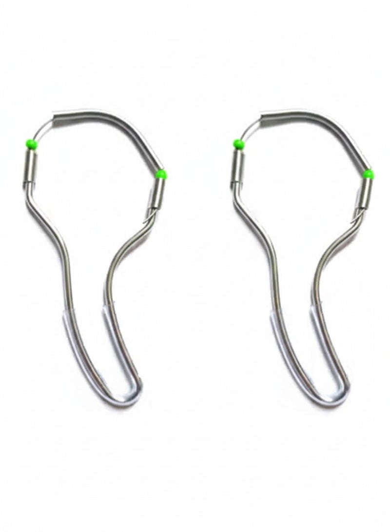 قطعتان من أداة إزالة شعر الوجه، أداة زنبركية محمولة للنساء، الذقن، الخد، الشارب، الشفة العليا، الرقبة، جهاز إزالة شعر الوجه السريع المصنوع من الفولاذ المقاوم للصدأ - Image 1